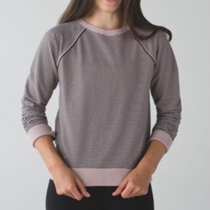 Lululemon | Crew Love Pink Black Striped Pullover